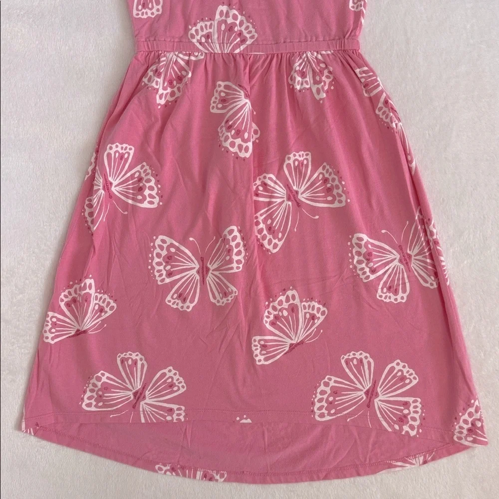Gymboree | Island Hopper Butterfly Print Sleeveless High Low Cotton Sun Dress 7 - Picture 3 of 10